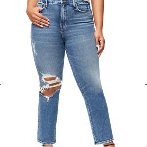 NWT Good American Good Curve Distressed Jeans 14/32